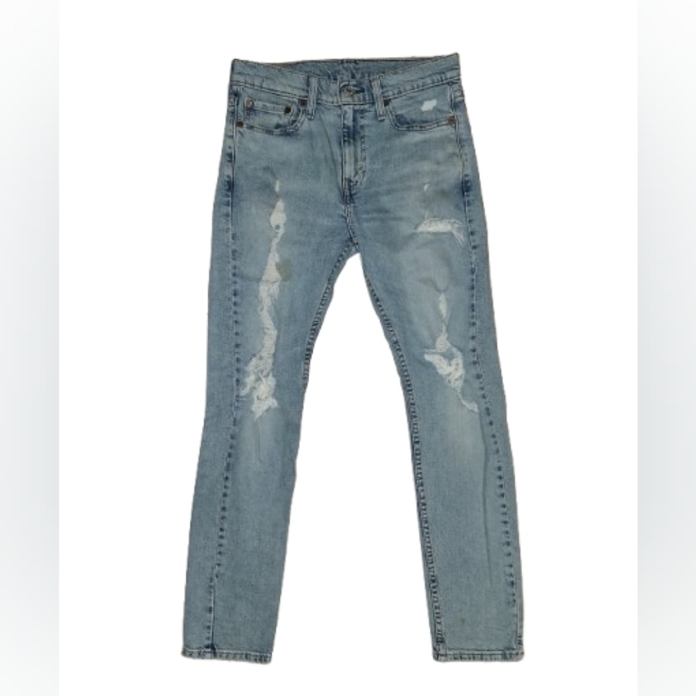 Levi's Men's Light Blue Distressed Skinny Jeans